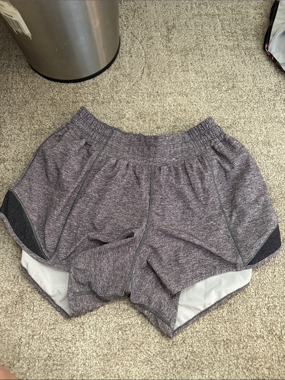 Lululemon Heather Lux Grey Hotty Hot Low-Rise Lined Short 4” Inseam